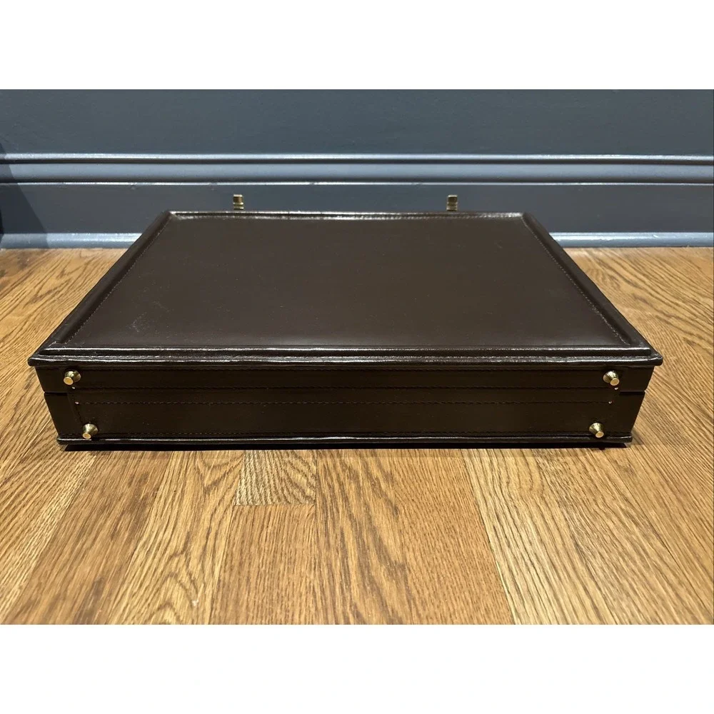 Leather Presto Briefcase Classic Brown Leather